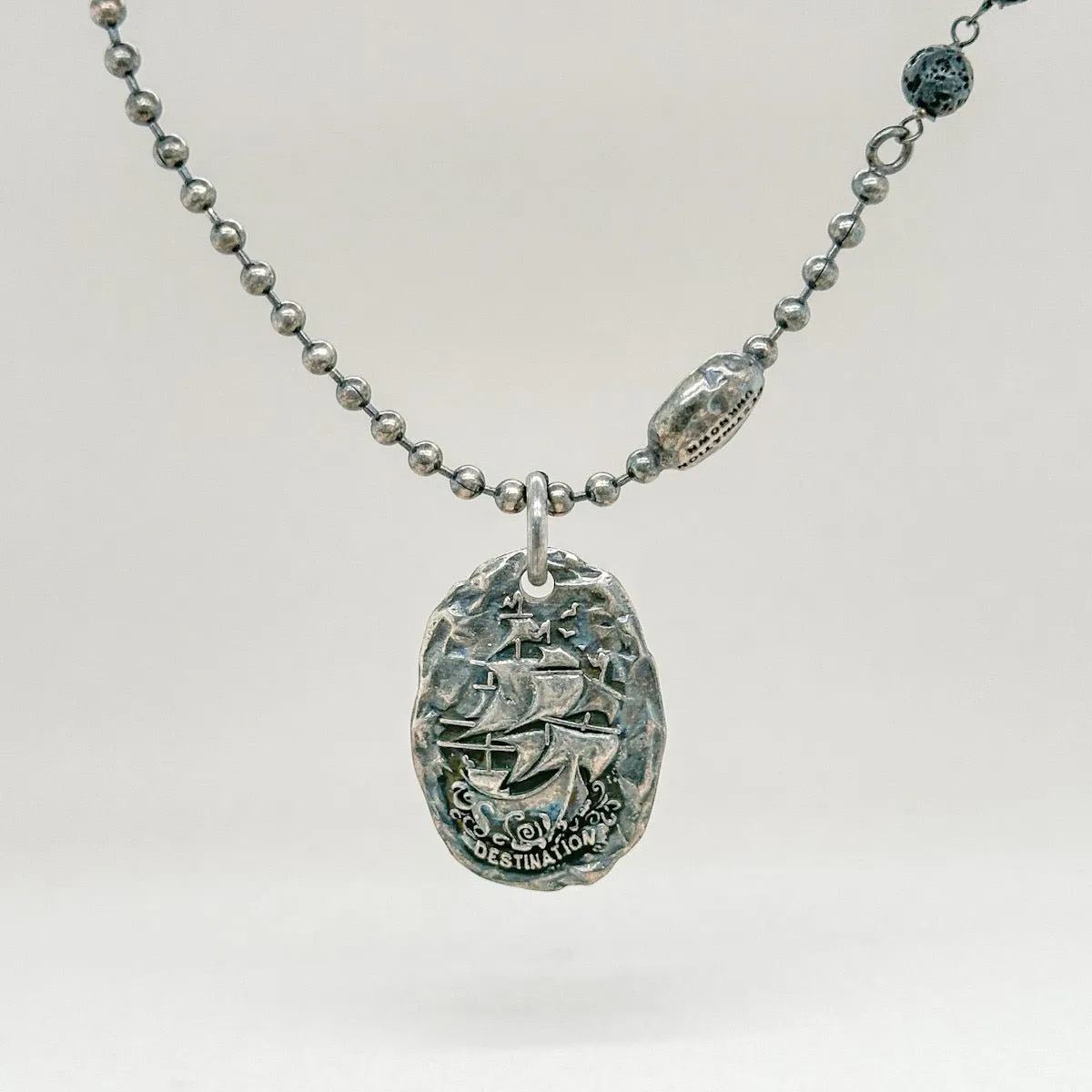 Brass Destination Ship Pendant