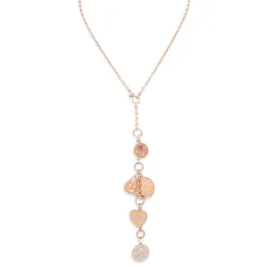 Buddha Lariat Charm Necklace in 14K Rose Gold