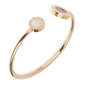 Bvlgari Bvlgari Carnelian Mother of Pearl 18k Rose Gold Cuff Small Bangle