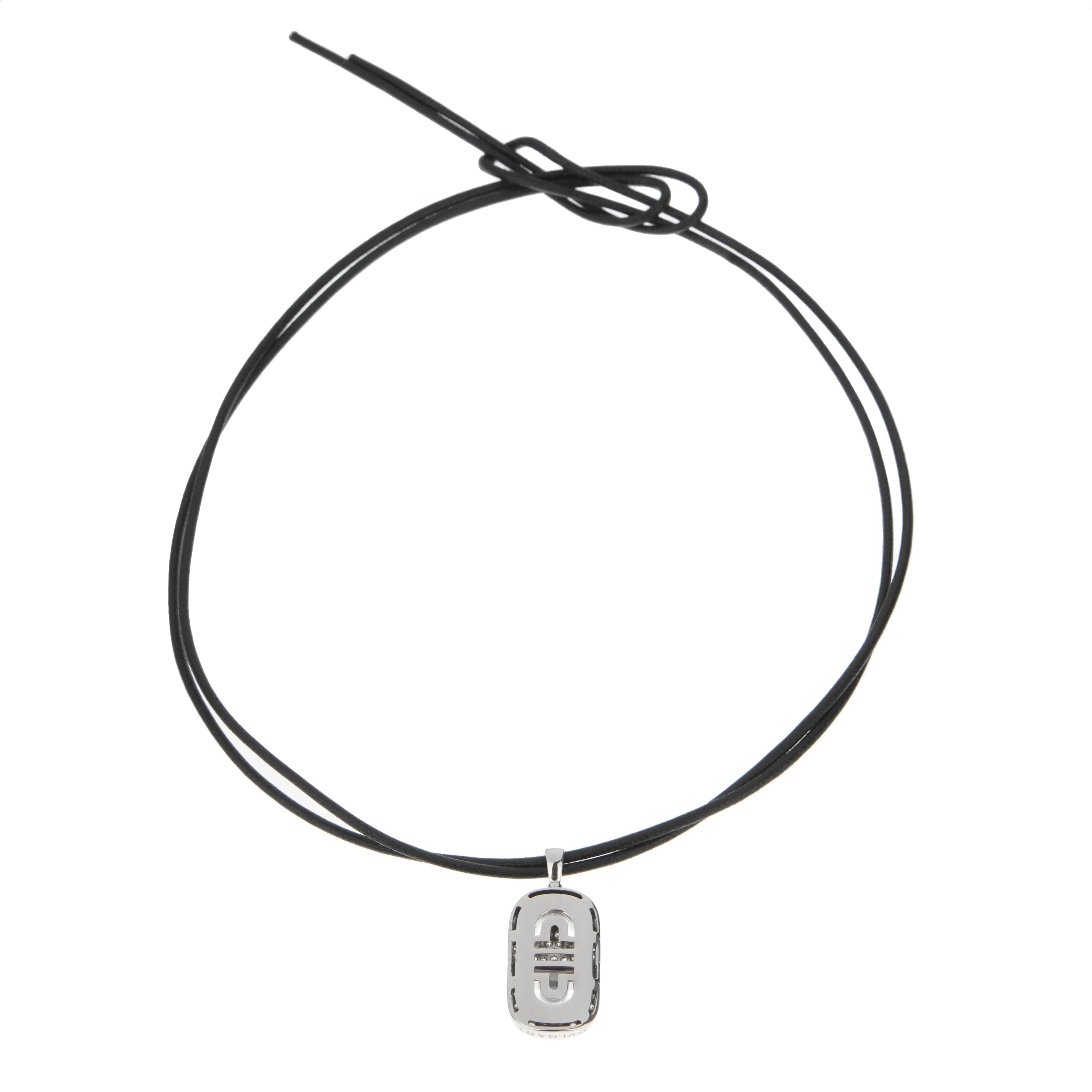 Bvlgari Parentesi 18k White Gold Diamond Pendant Necklace