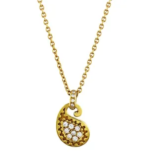 Carrera Y Carrera Diamond Yellow Gold Paisley Pendant