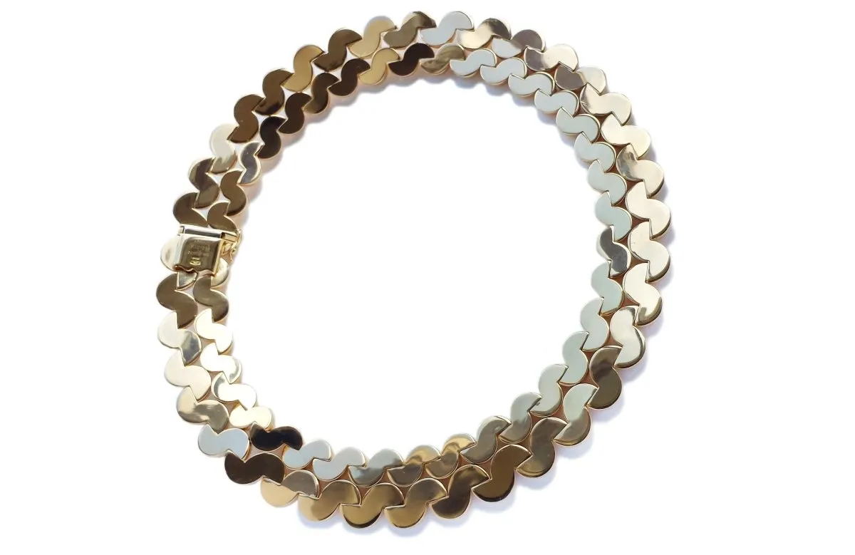 Cartier 1990s Syla Demi-Lune 4-Row 18k Gold Choker Necklace