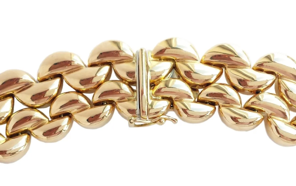 Cartier 1990s Syla Demi-Lune 4-Row 18k Gold Choker Necklace