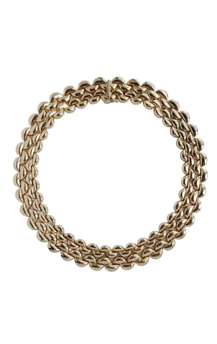 Cartier 1990s Syla Demi-Lune 4-Row 18k Gold Choker Necklace