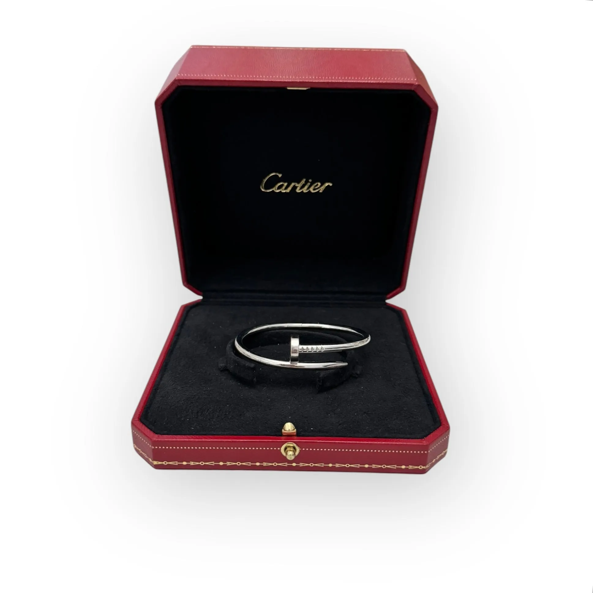 Cartier Classic Model Juste Un Clou Bracelet White Gold, JUC Size 15
