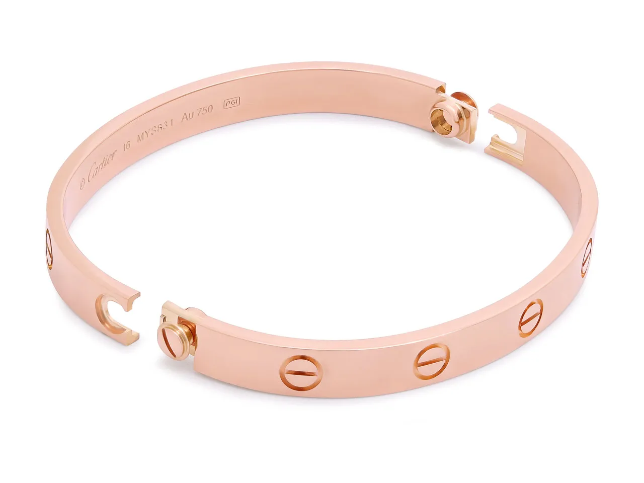 Cartier 'Love' Bracelet in 18K Rose Gold, Classic Model, Size 16