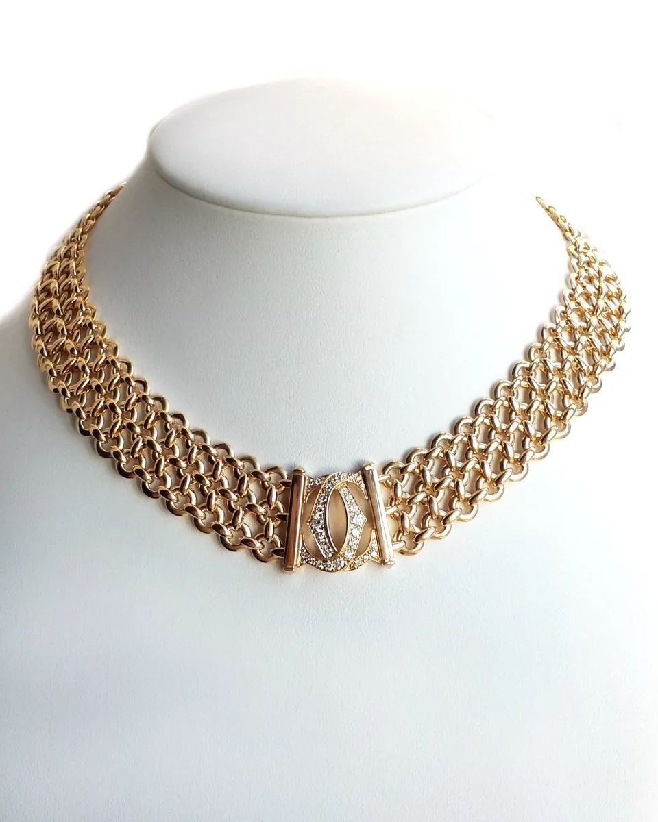 Cartier Penelope 3-row Choker / Necklace in 18k Gold with Diamonds