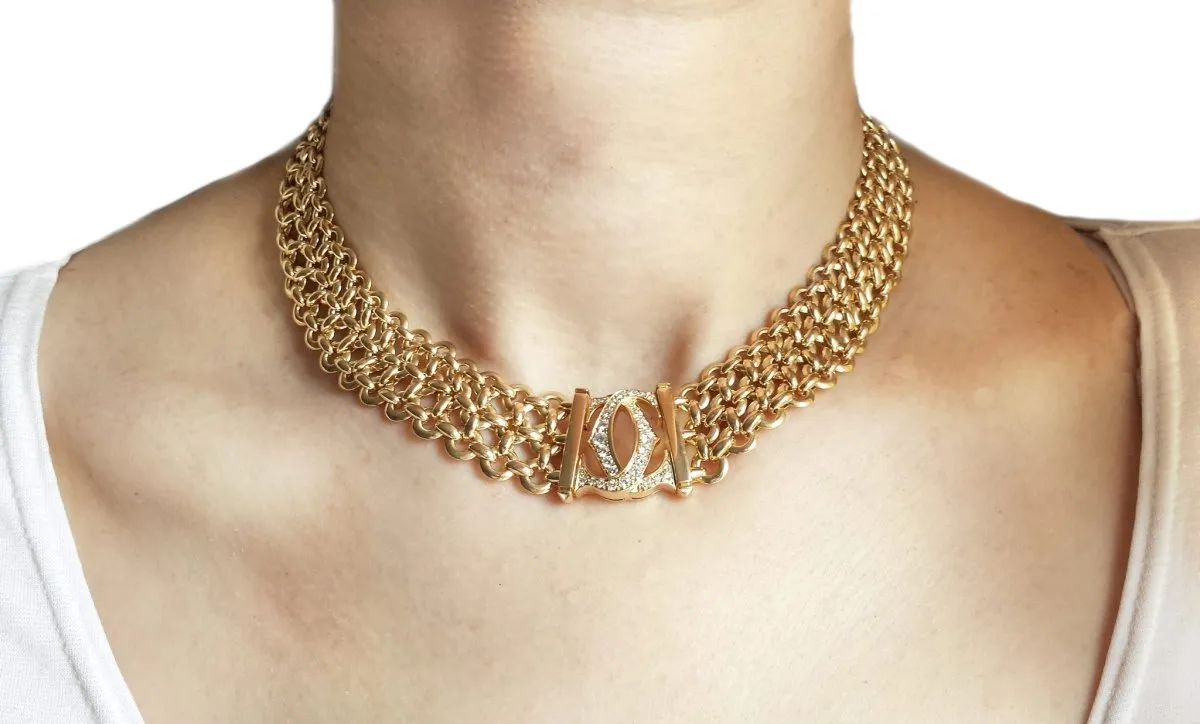 Cartier Penelope 3-row Choker / Necklace in 18k Gold with Diamonds