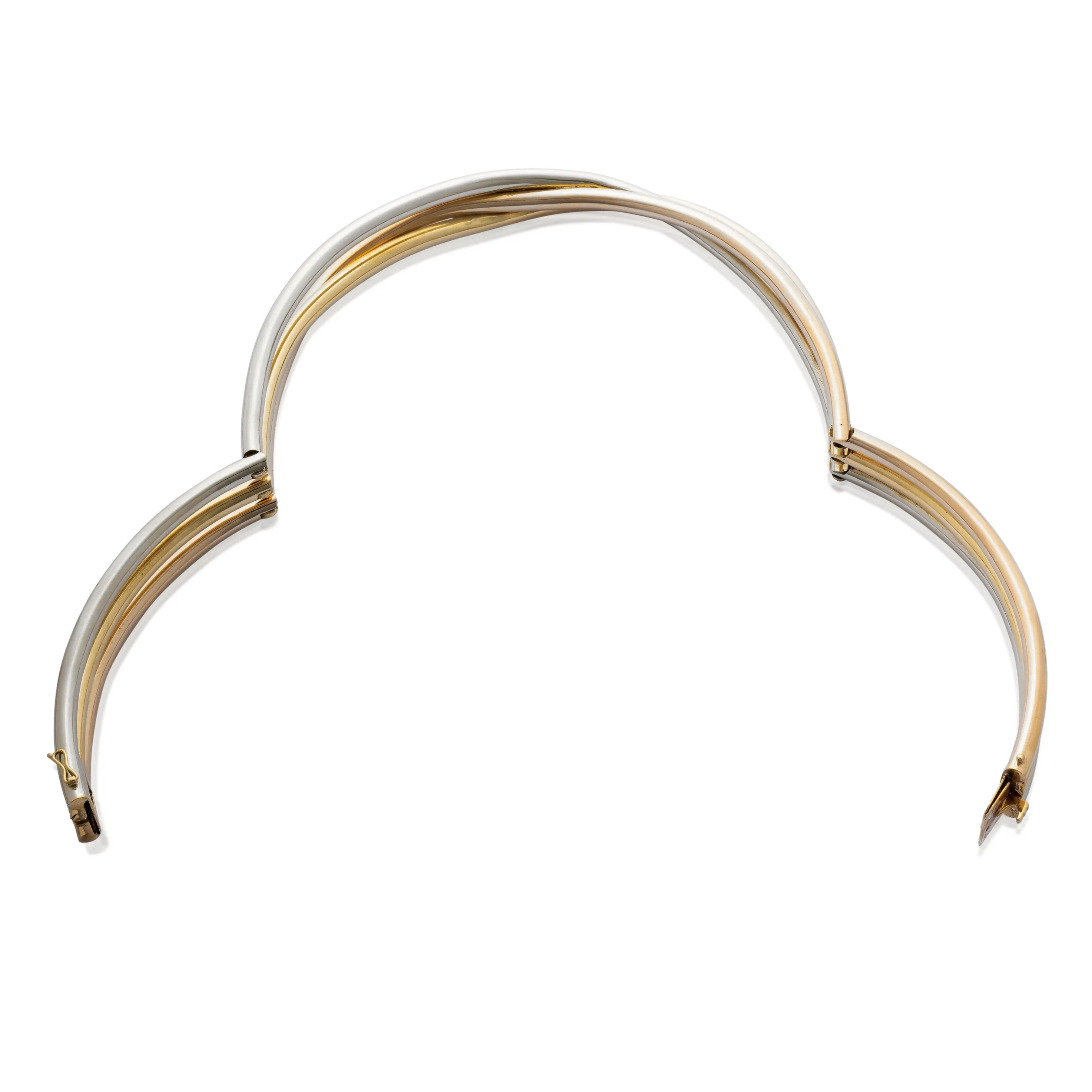 Cartier Trinity 18k White Yellow Rose Gold Choker Necklace