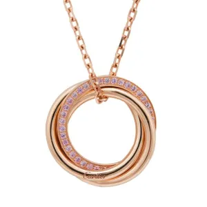 Cartier Trinity Pink Sapphire Rose Gold Necklace