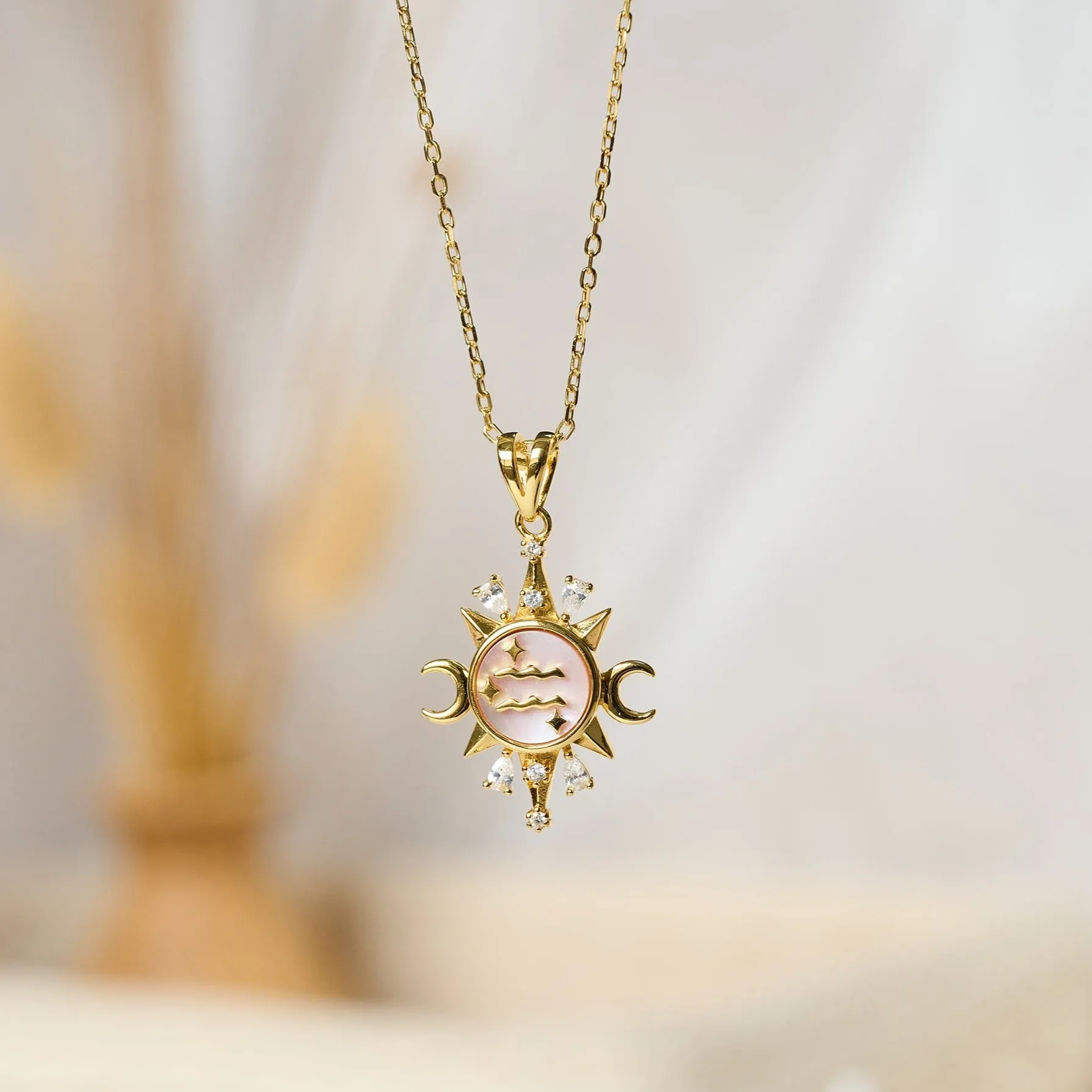 Celestial Horoscope Pendant - Aquarius