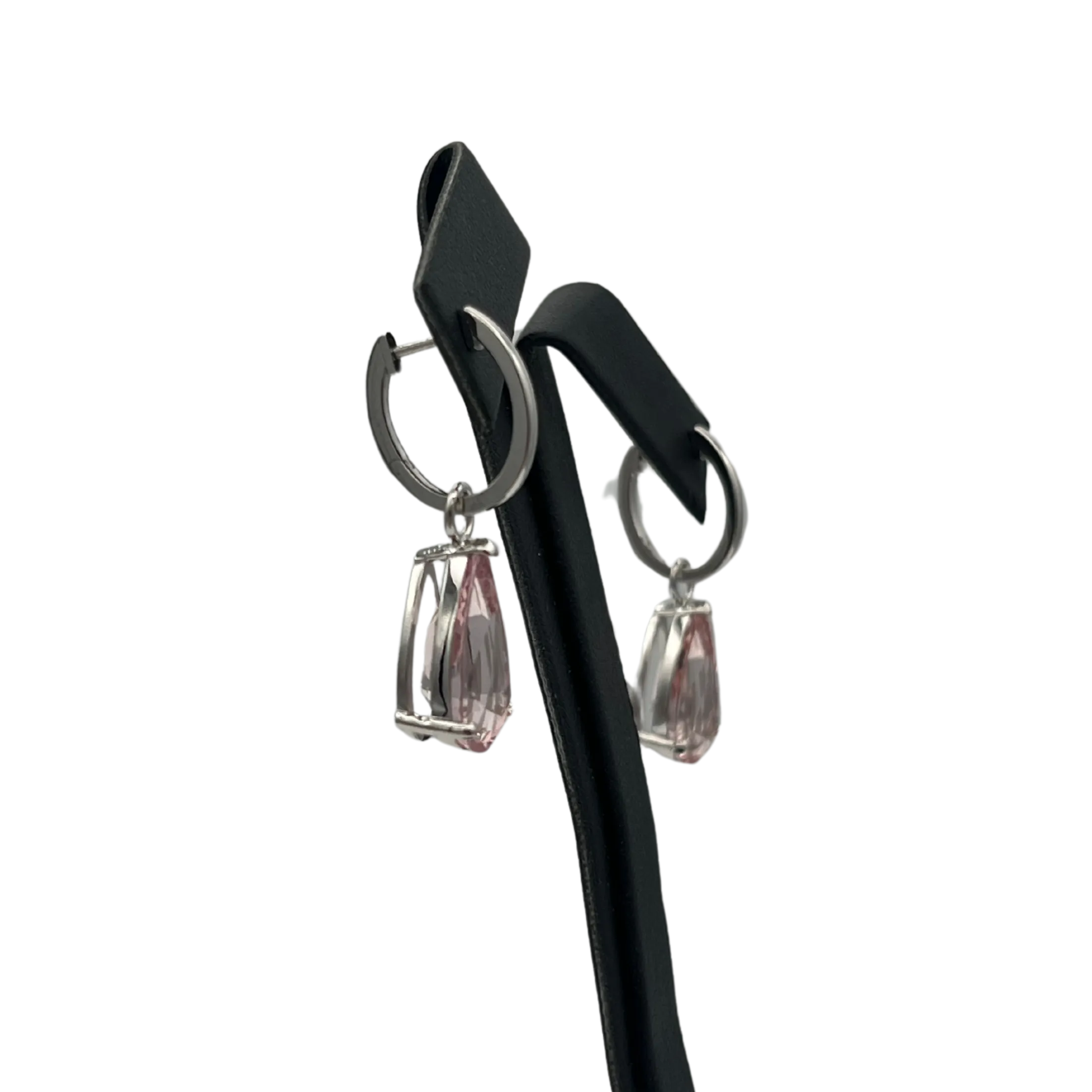 Daisy Exclusive 6.38ct Morganite Pear Drop Earring Enhancers 18k white gold
