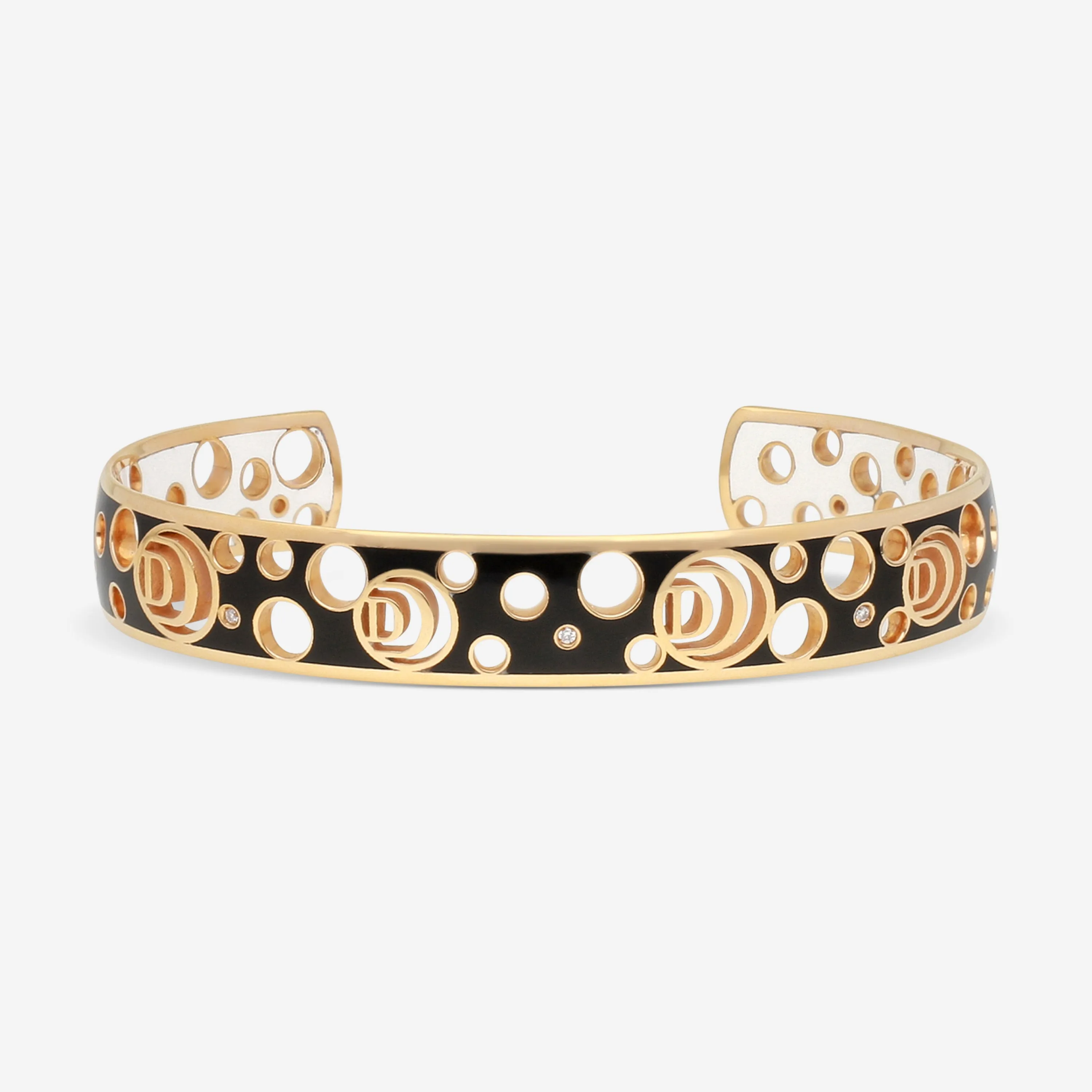 Damiani 18K Rose Gold & Ceramic Diamond Cuff Bracelet 20059247