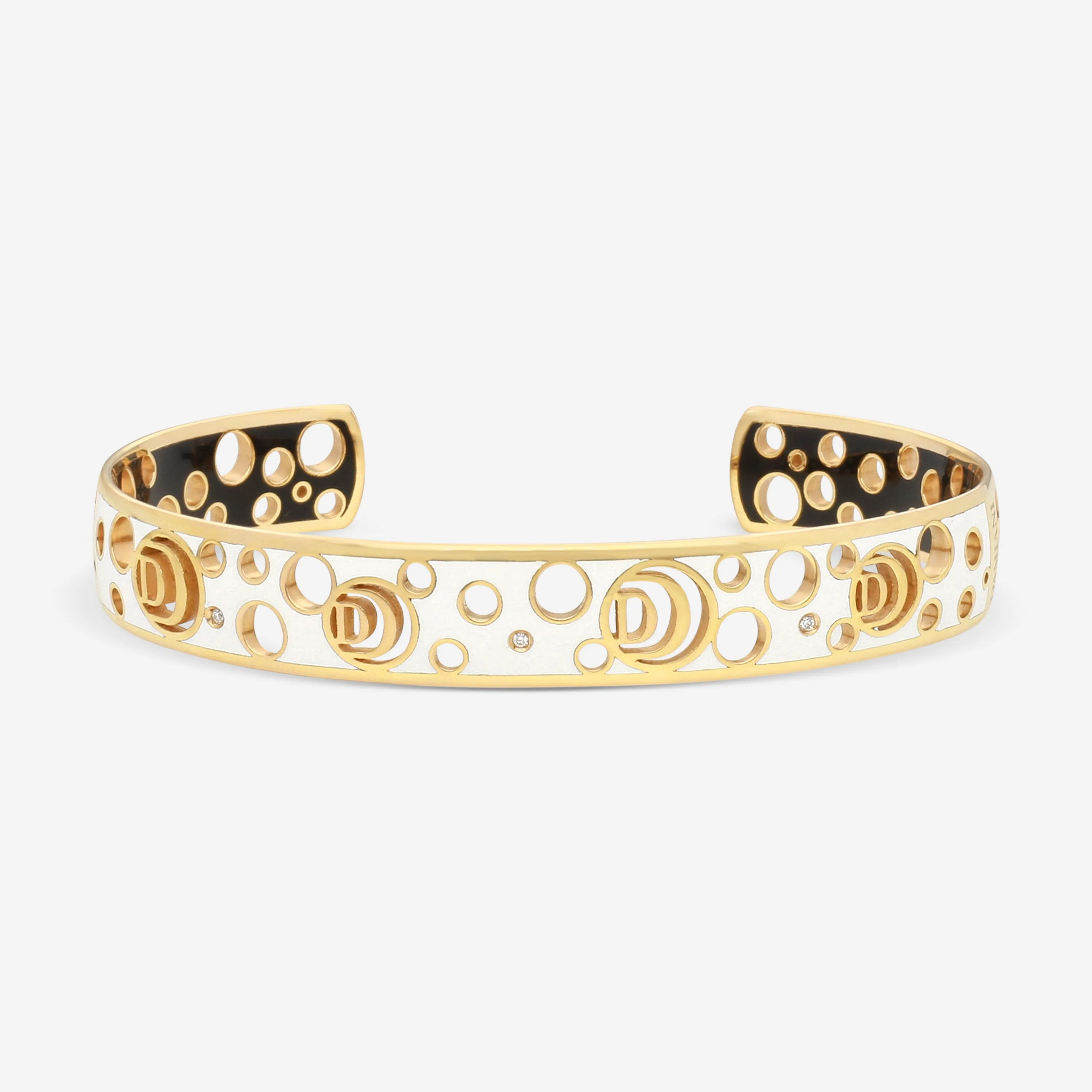 Damiani 18K Rose Gold & Ceramic Diamond Cuff Bracelet 20059249