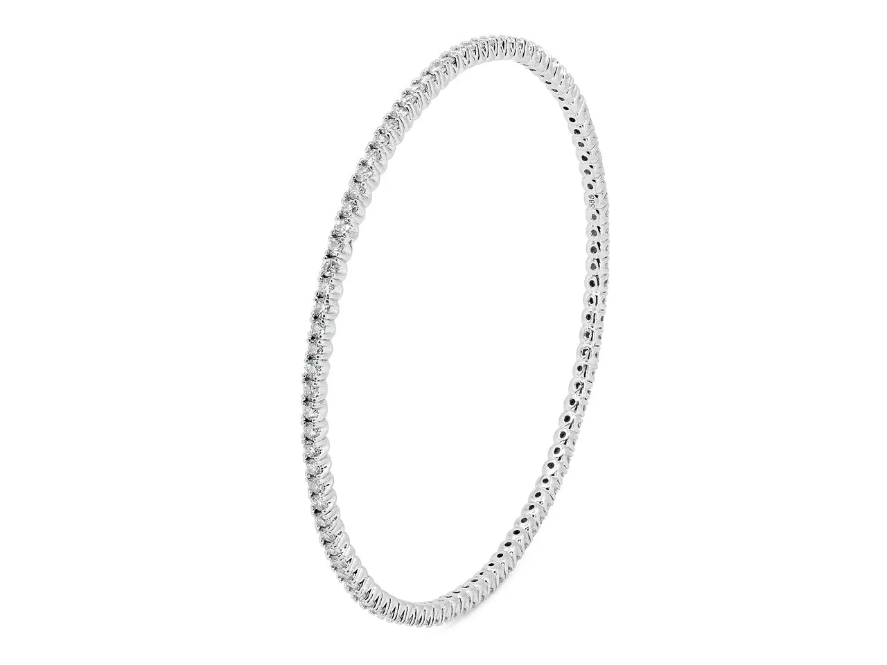 Diamond Bangle Bracelet in 14K White Gold