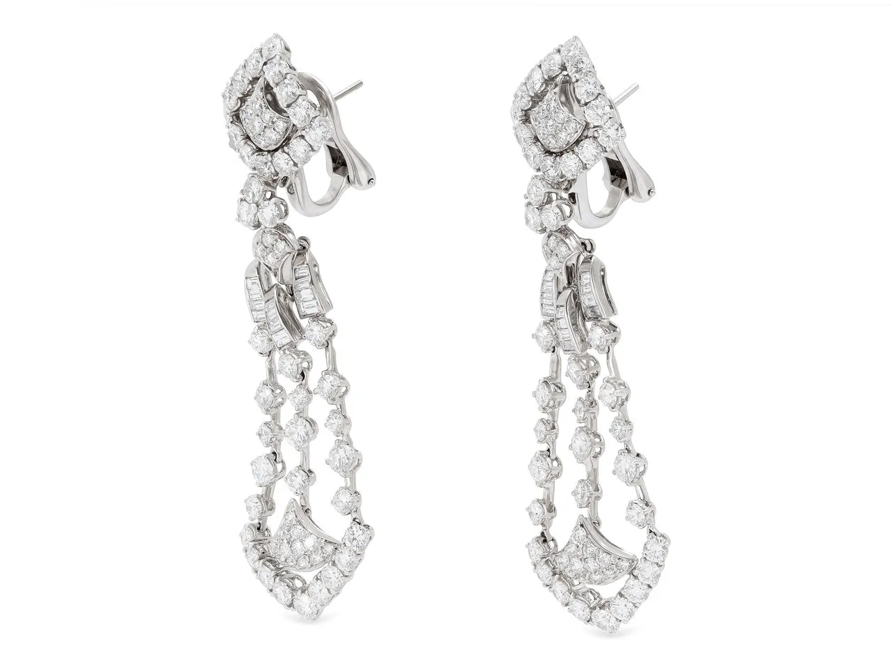 Diamond Chandelier Earrings in 18K White Gold