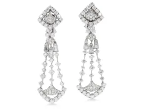 Diamond Chandelier Earrings in 18K White Gold