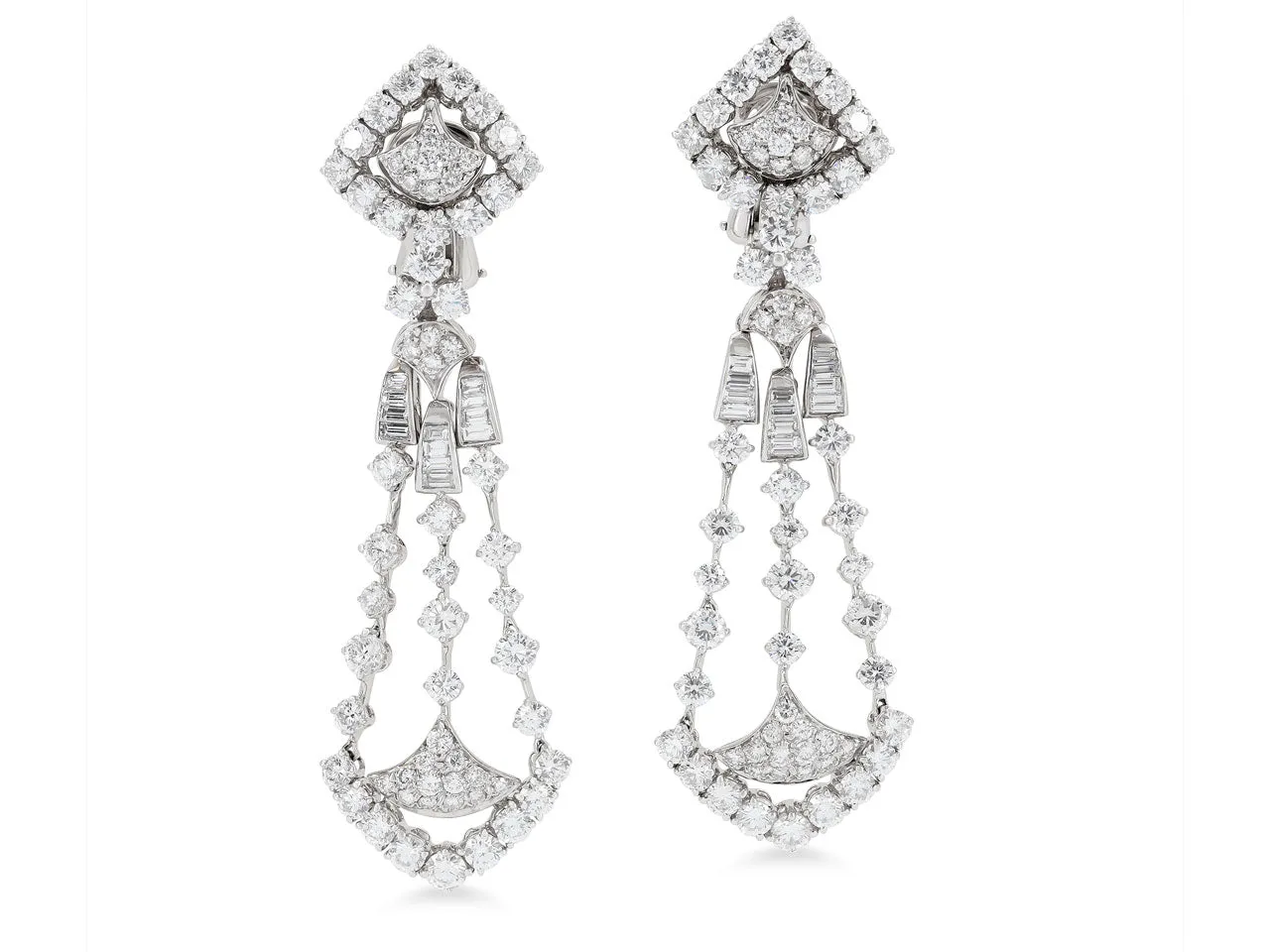 Diamond Chandelier Earrings in 18K White Gold