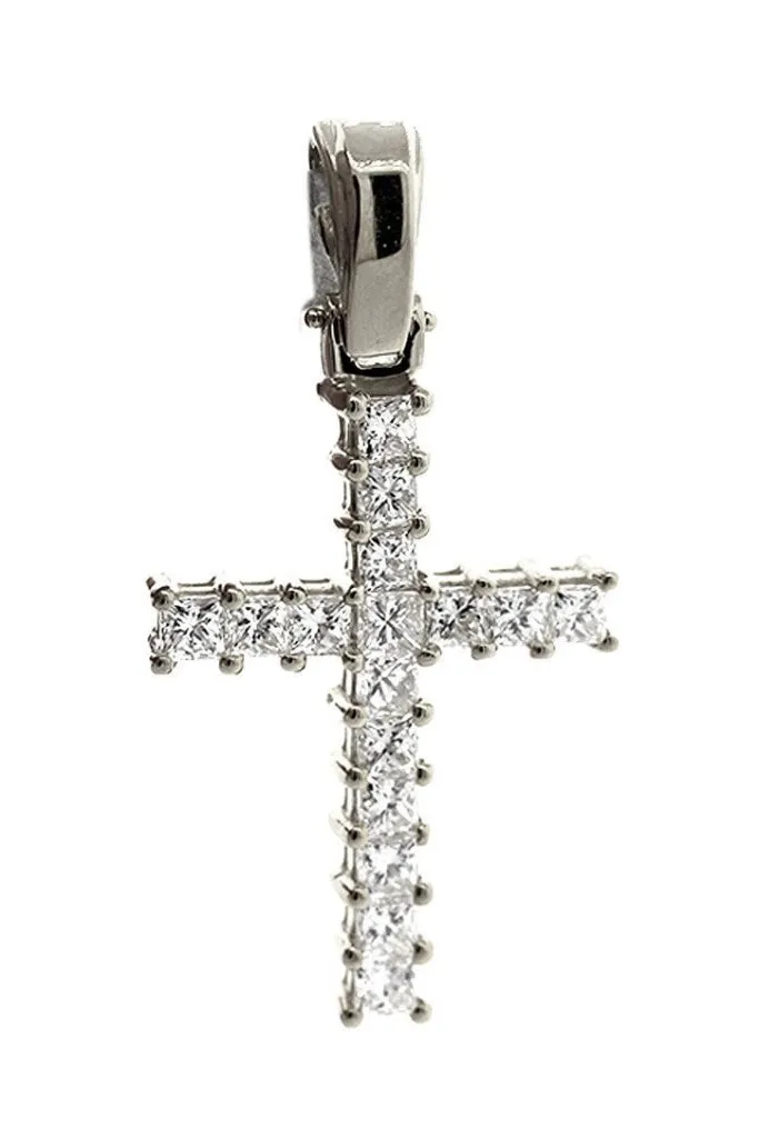 Diamond Cross Pendent 3.34ct 14K Gold