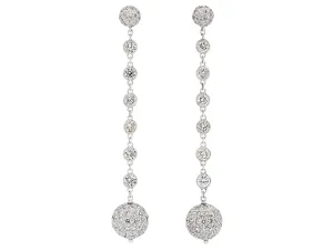 Diamond Dangle Earrings in 18K White Gold