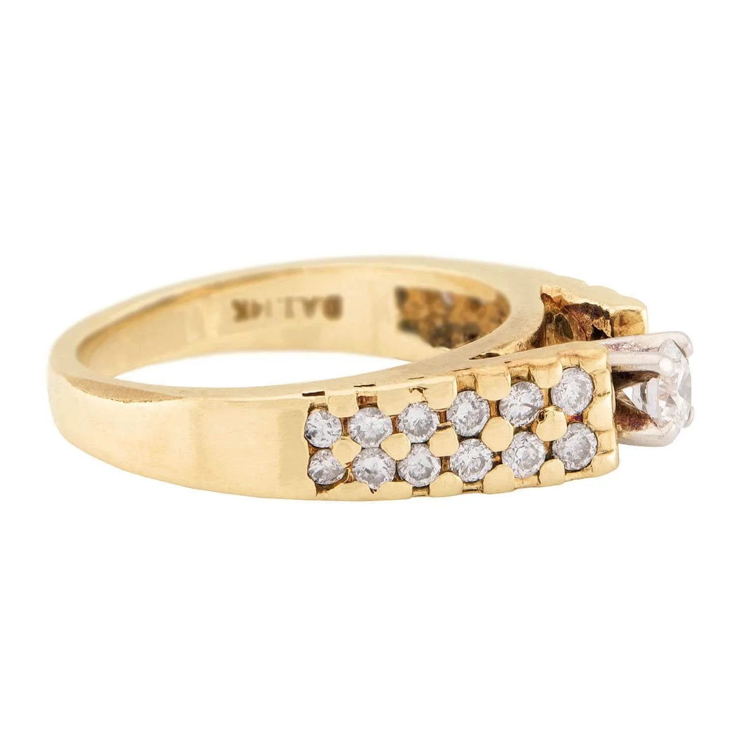 Estate 14k Mixed Metal Diamond Ring