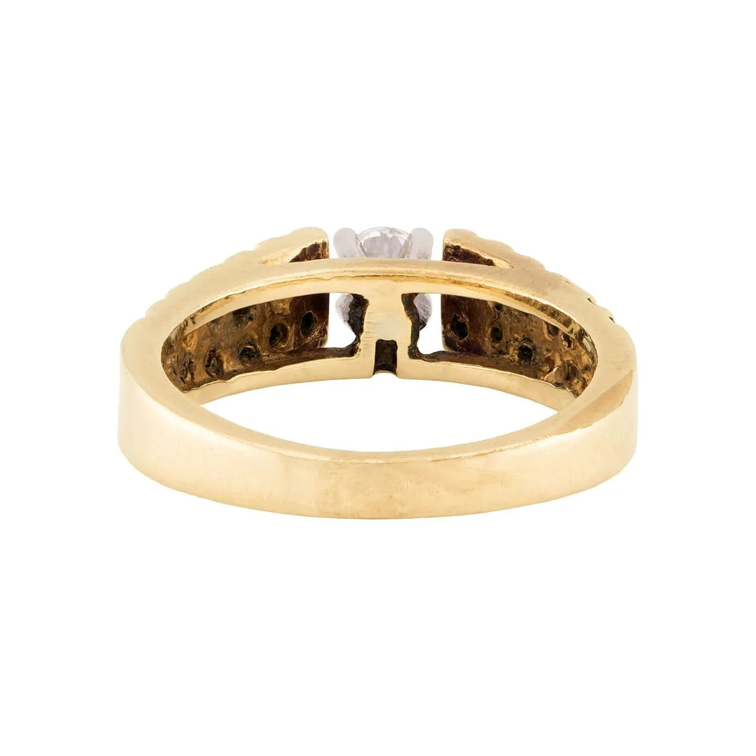 Estate 14k Mixed Metal Diamond Ring