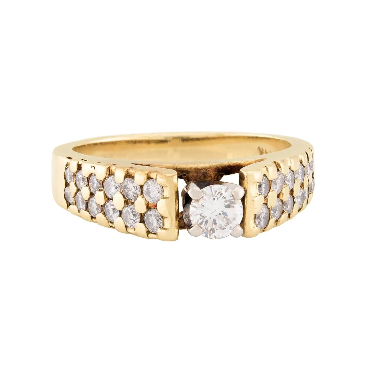 Estate 14k Mixed Metal Diamond Ring