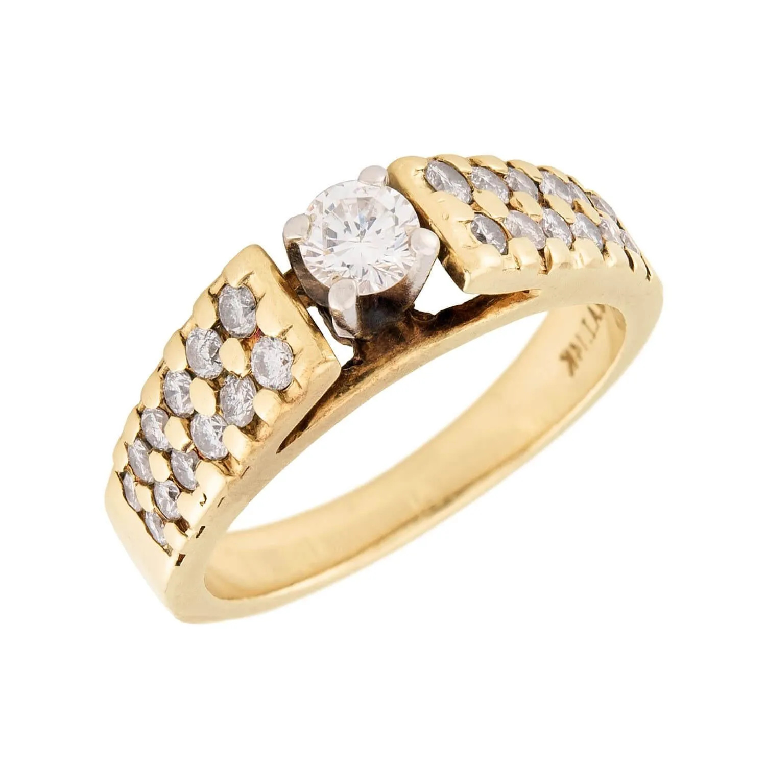 Estate 14k Mixed Metal Diamond Ring