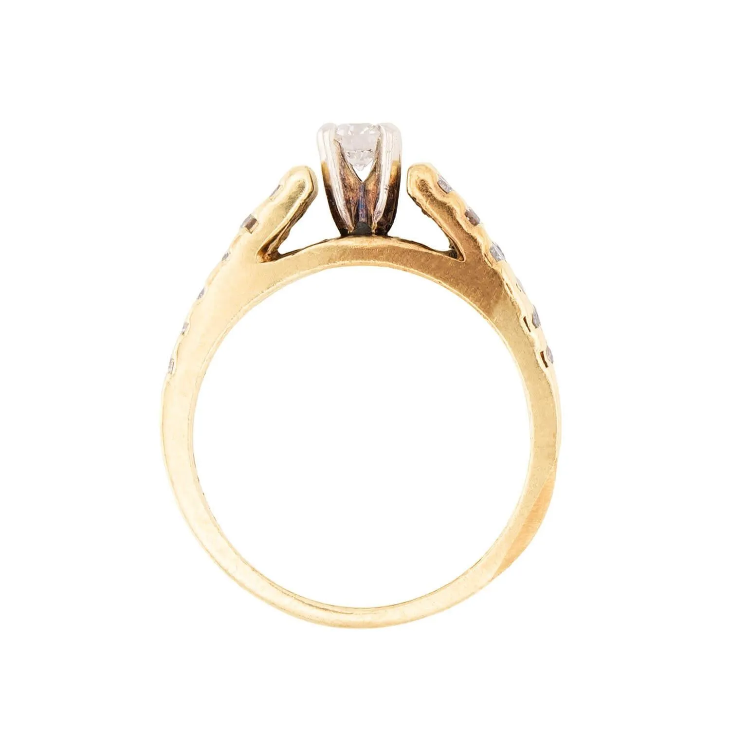 Estate 14k Mixed Metal Diamond Ring