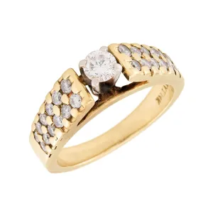 Estate 14k Mixed Metal Diamond Ring