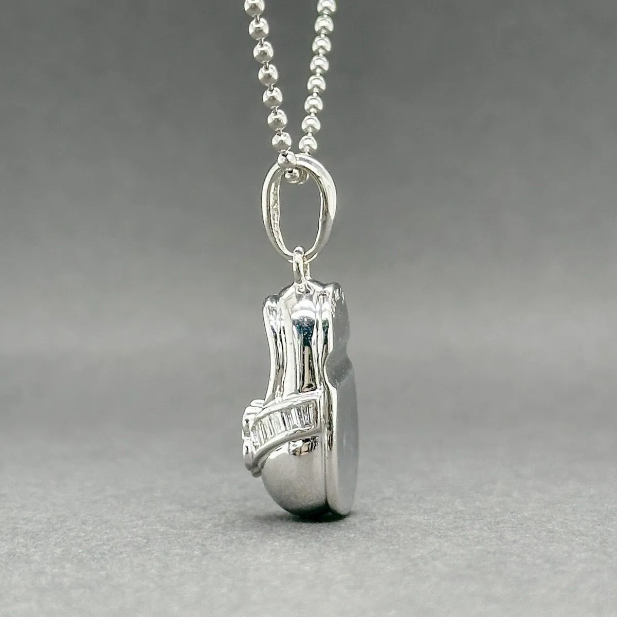 Estate 14K W Gold 0.36ctw G-H/VS2-SI2 Diamond Shoe Pendant