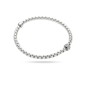 FOPE 'EKA' 18CT WHITE GOLD PAVE DIAMOND FLEXT BRACELET MEDIUM SIZE
