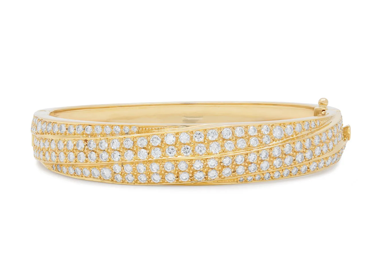 French Diamond Bangle Bracelet in 18K