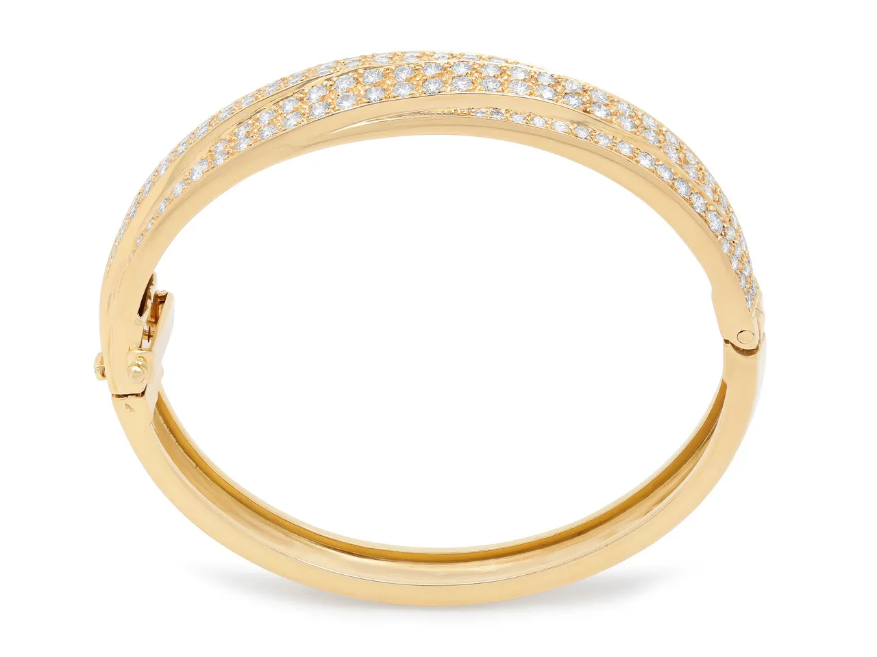French Diamond Bangle Bracelet in 18K