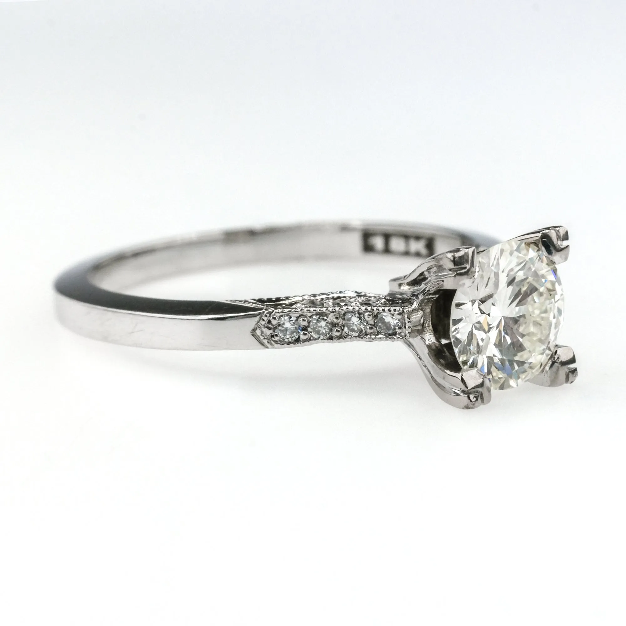 GIA 0.78ct VVS1/K Round Diamond Tacori Engagement Ring in 18K White Gold
