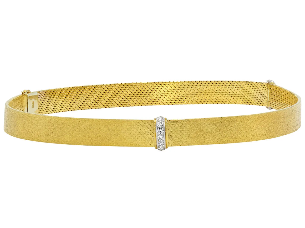 Gold Choker with Diamonds in 14K Gold