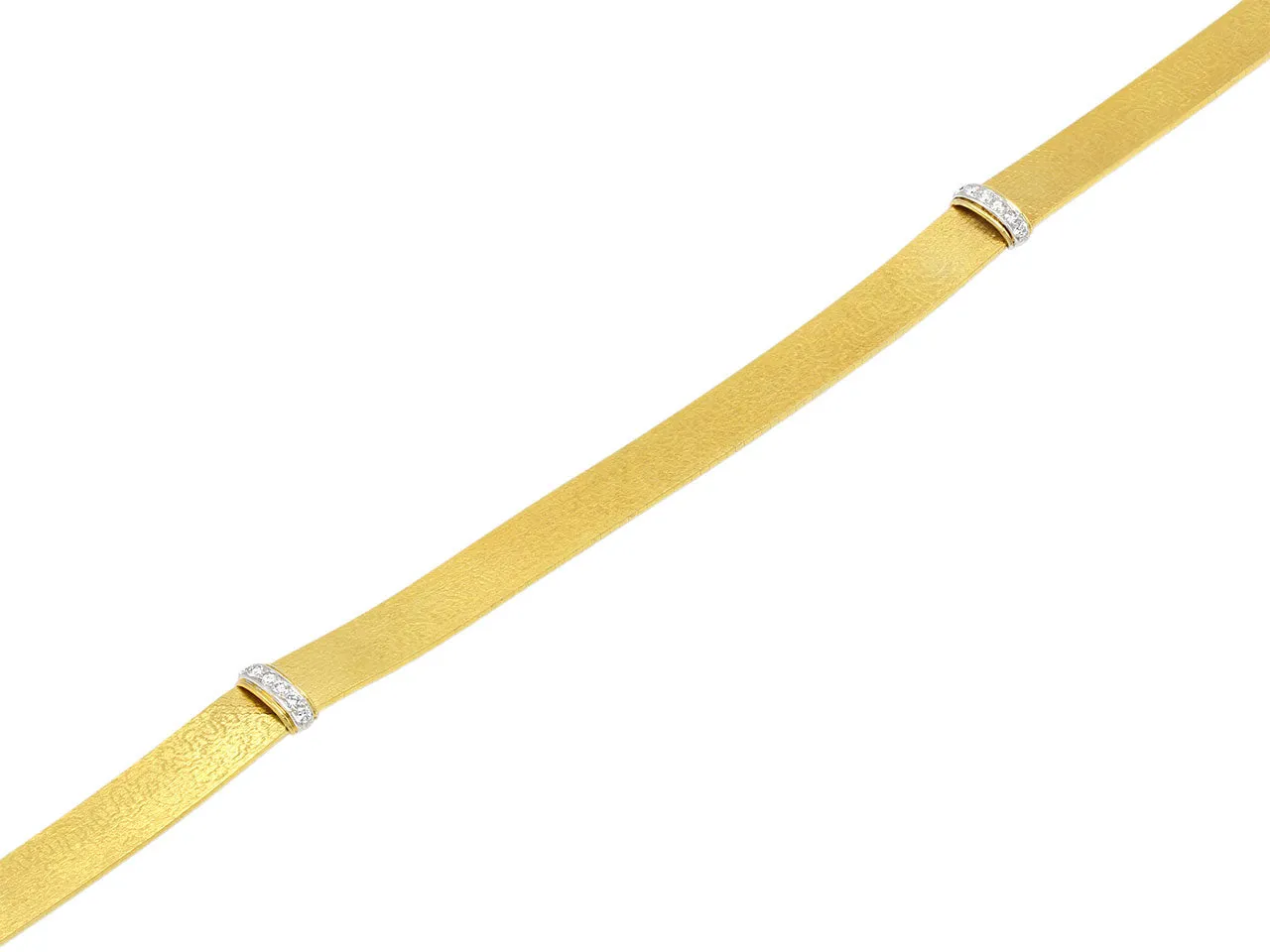 Gold Choker with Diamonds in 14K Gold