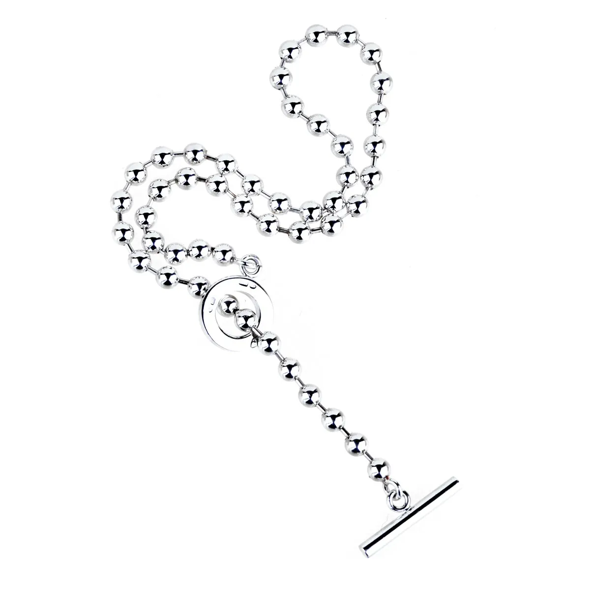 Gucci Beaded Toggle Choker Silver Necklace