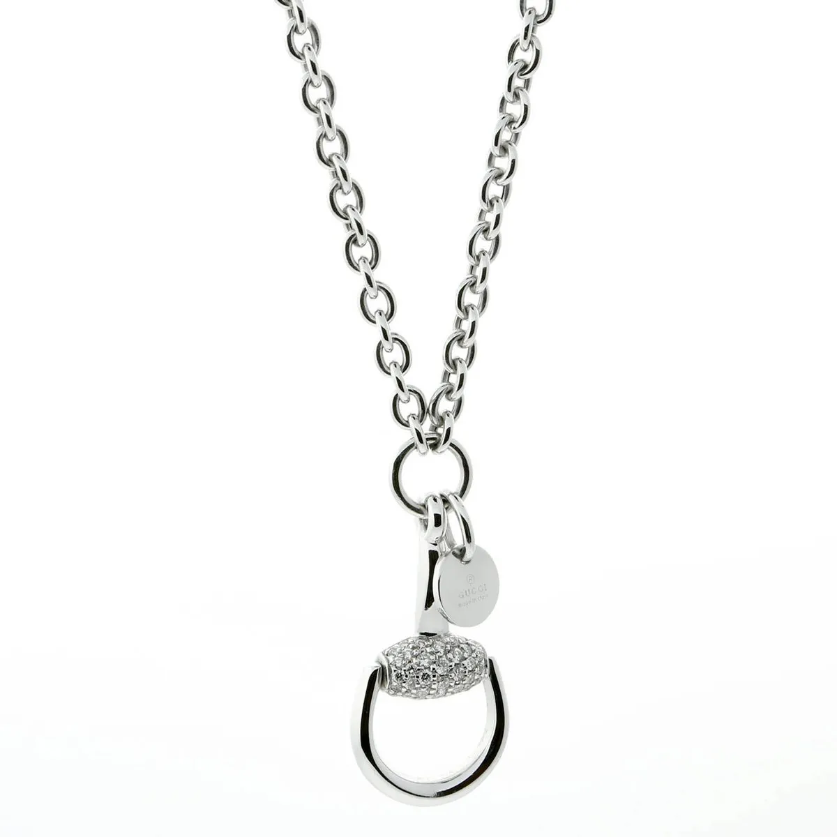 Gucci Horsebit Diamond White Gold Necklace
