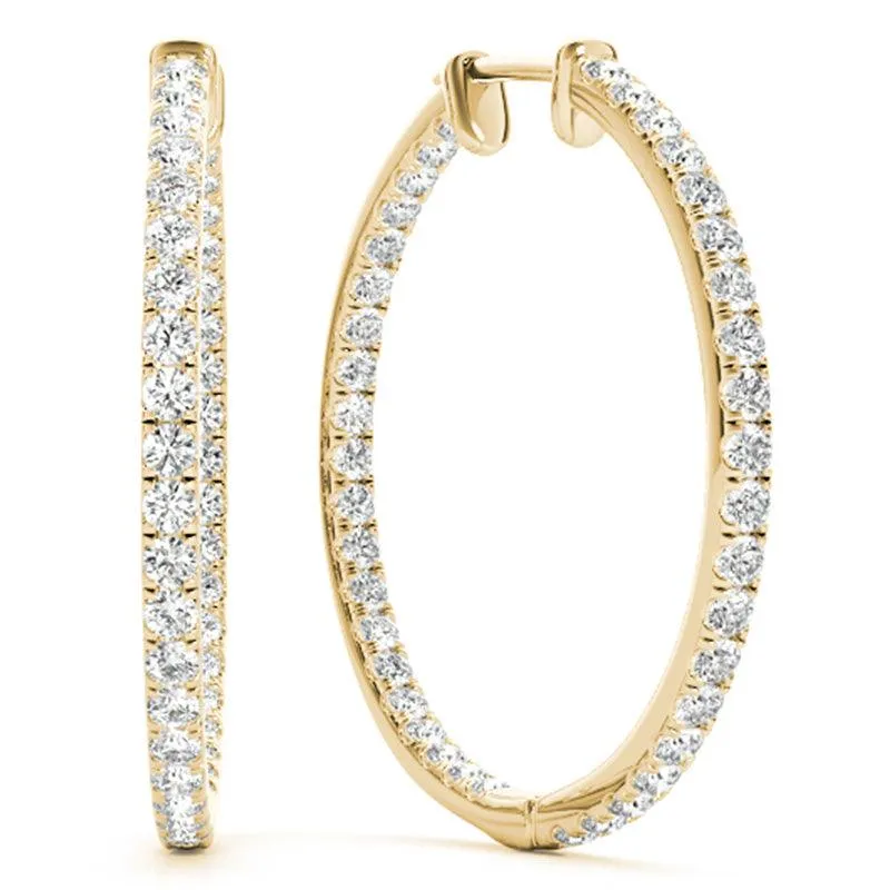 Helen - Inside Out Diamond Hoop Earrings - 0.50ct