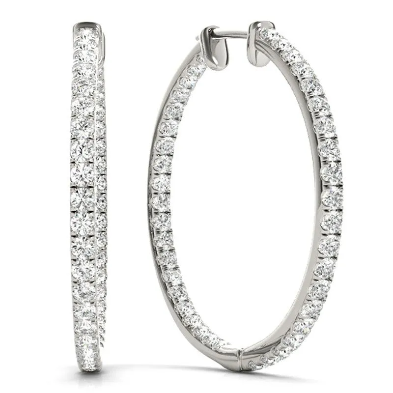 Helen - Inside Out Diamond Hoop Earrings - 0.50ct