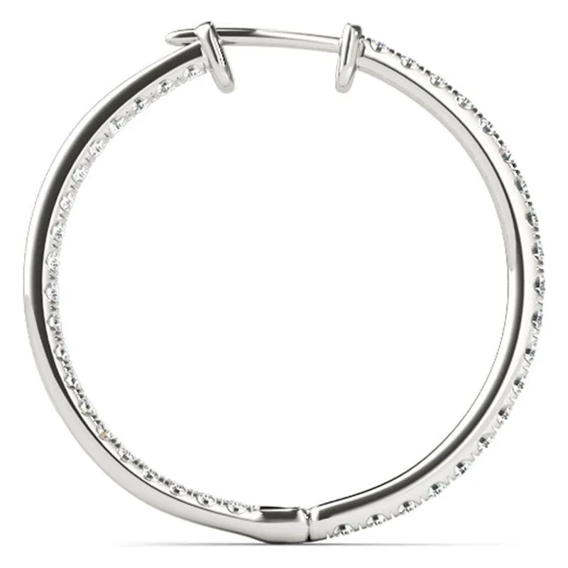 Helen - Inside Out Diamond Hoop Earrings - 0.50ct