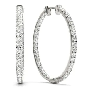 Helen - Inside Out Diamond Hoop Earrings - 0.50ct