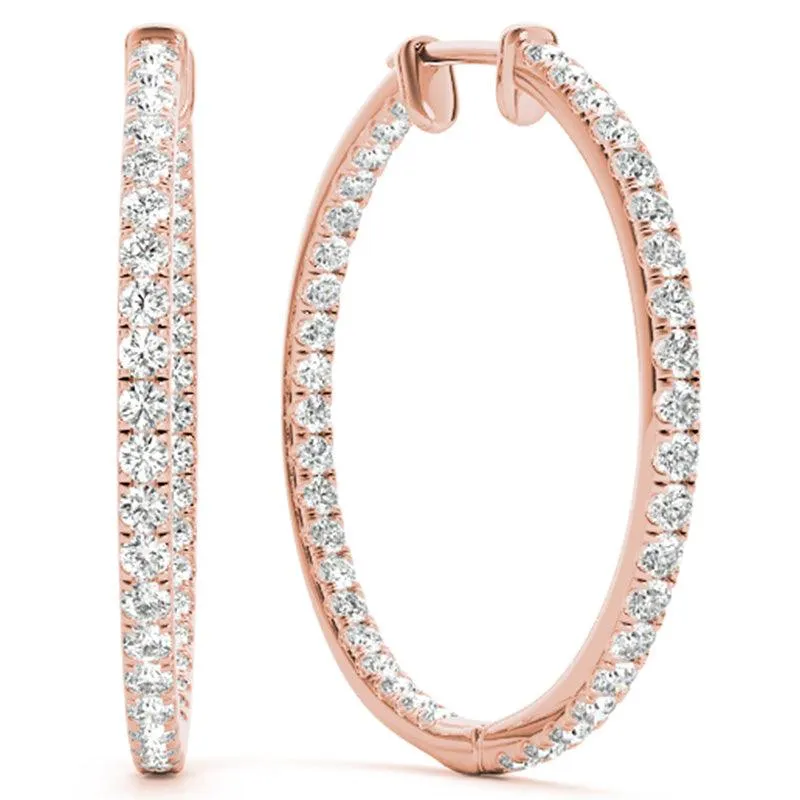Helen - Inside Out Diamond Hoop Earrings - 0.50ct