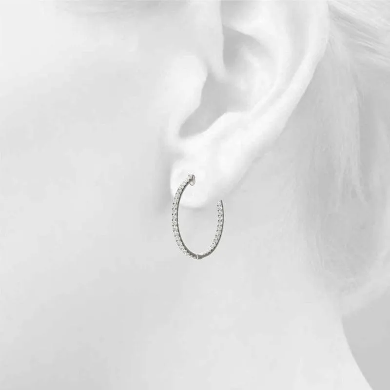 Helen - Inside Out Diamond Hoop Earrings - 0.50ct