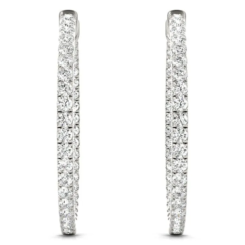 Helen - Inside Out Diamond Hoop Earrings - 0.50ct