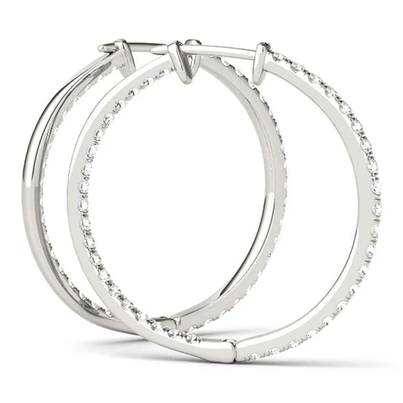 Helen - Inside Out Diamond Hoop Earrings - 0.50ct
