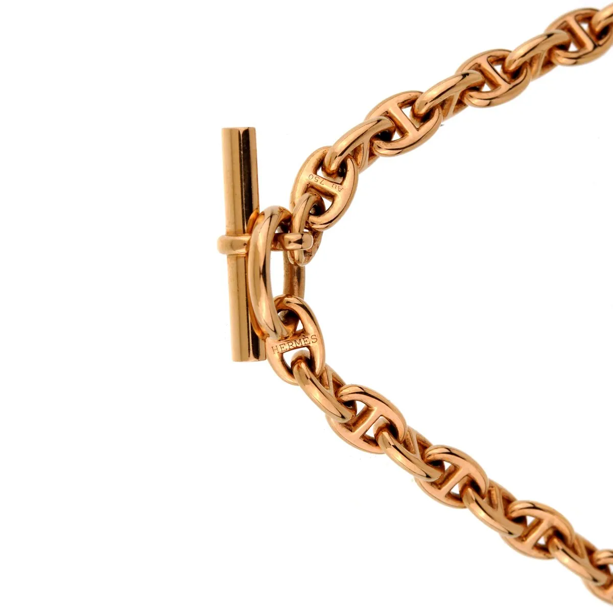 Hermes Chaine d'Ancre Rose Gold Necklace