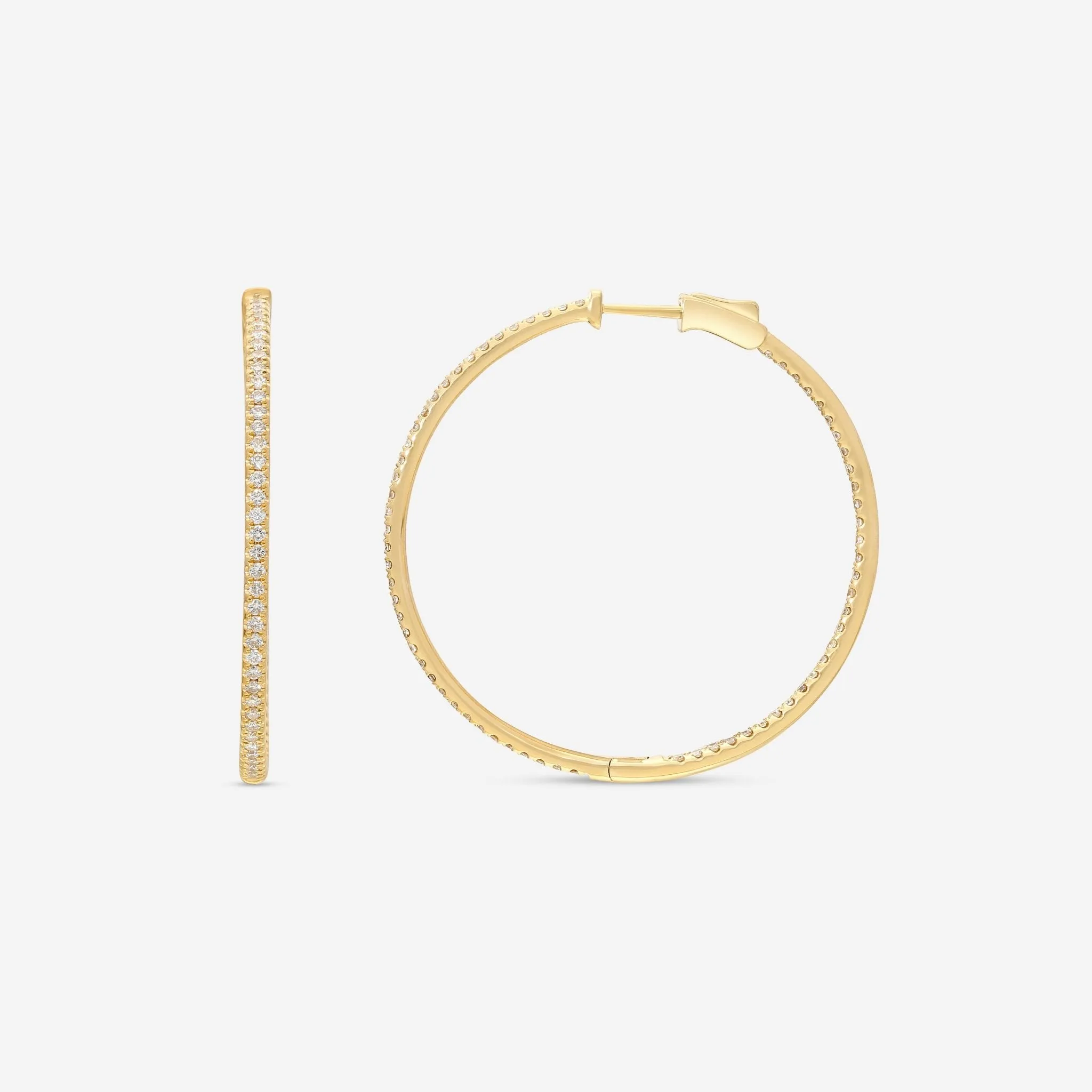 Ina Mar 18K Yellow Gold Diamond 1.49ct.twd.  Round Hoop Earrings AER-13138-Y