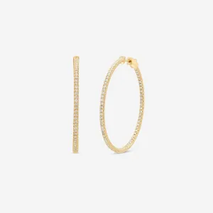 Ina Mar 18K Yellow Gold Diamond 1.49ct.twd.  Round Hoop Earrings AER-13138-Y
